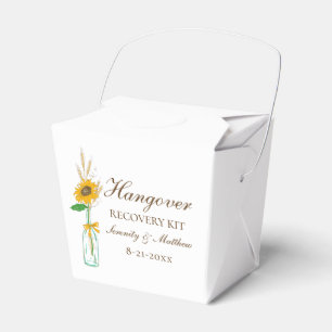 Boho Sunflower Yellow Floral Wedding Hangover Kit Favor Box