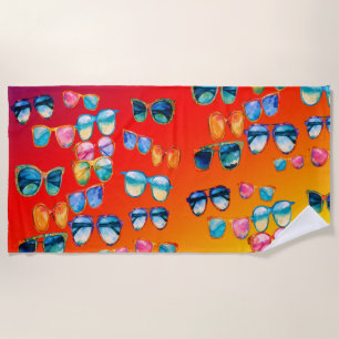 Boho sunglasses  Summer vibes Beach Towel