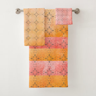 Boho Sunrise Pattern Bath Towel Set