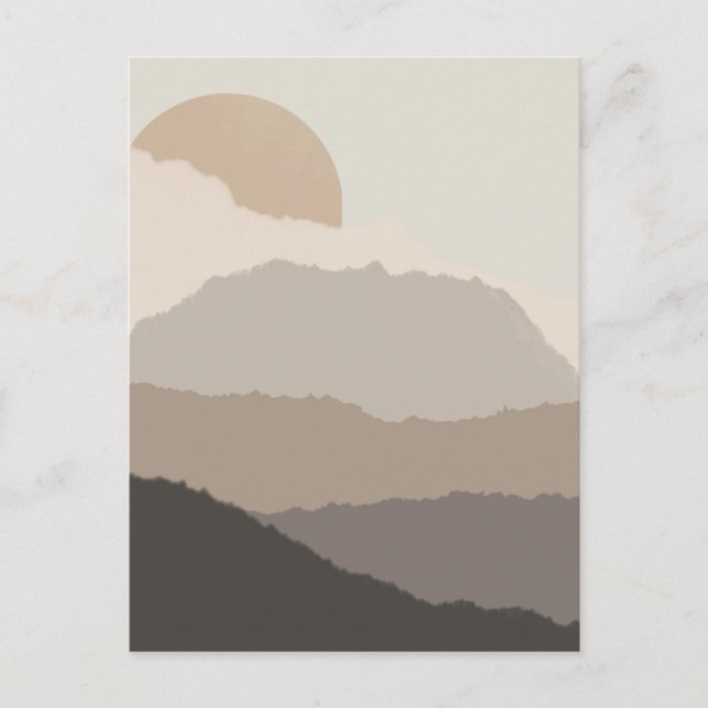 Boho Sunset Torn Paper Art Post Card (Front)