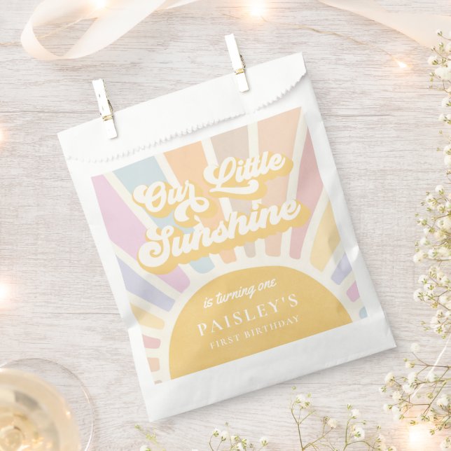 Boho Sunshine 1st Trip Around The Sun Birthday Favour Bag (Clipped)