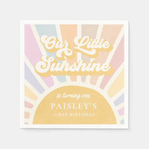 Boho Sunshine 1st Trip Around The Sun Birthday Napkin
