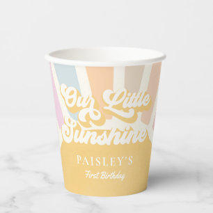 Boho Sunshine 1st Trip Around The Sun Birthday Paper Cups