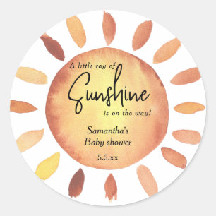 Boho Sunshine baby shower  Classic Round Sticker