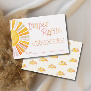 Boho Sunshine Baby Shower Diaper Raffle Enclosure Card