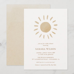 Boho Sunshine Baby Shower Invitation