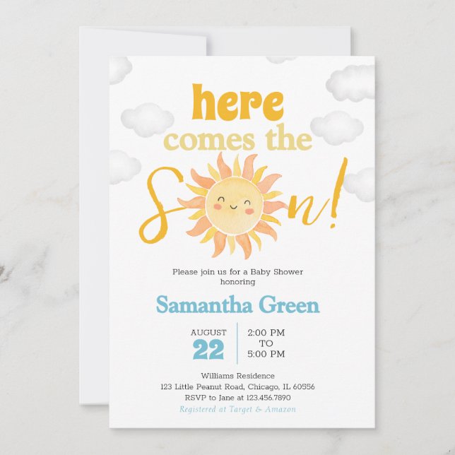 Boho Sunshine Baby Shower Invitation (Front)