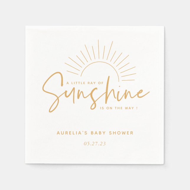 Boho Sunshine Baby Shower Napkin (Front)