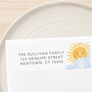 Boho Sunshine Baby Shower Return Address