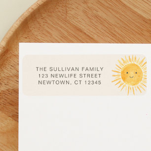 Boho Sunshine Baby Shower Return Address