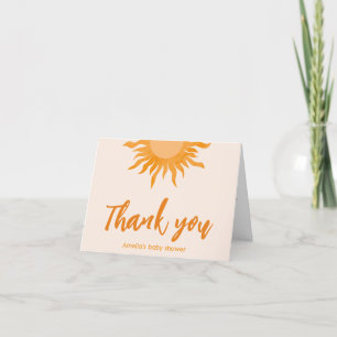 Boho sunshine Baby shower  Thank You Card