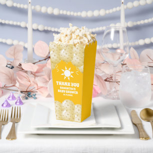 Boho Sunshine Balloons Baby Shower Popcorn Favor Box