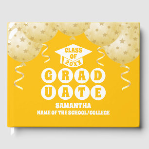 Boho Sunshine Balloons Graduation Guest Book