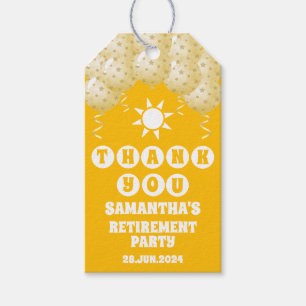 Boho Sunshine Balloons Retirement Favour Thank You Gift Tags