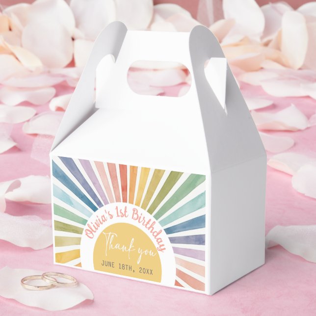 Boho Sunshine Birthday Party Favor Box (Wedding)