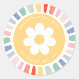 Boho Sunshine Birthday Party Return Address Label