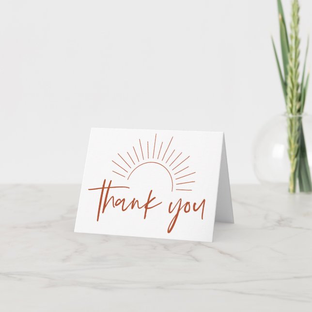 Boho Sunshine Carte de remerciements (Devant)