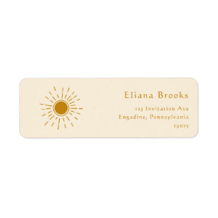 Boho Sunshine Étiquettes d'adresse de retour bei