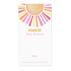 Boho sunshine fille baby shower étiquettes autocol
