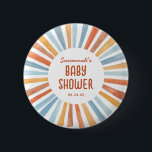 Boho Sunshine Gender Neutral Baby Shower 2 Inch Round Button<br><div class="desc">Welcome your little ray of sunshine with this Boho Sunshine Gender Neutral Baby Shower Button featuring an adorable yellow,  gold,  orange,  blue and peach watercolor sunshine.</div>