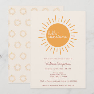 Boho Sunshine Gender Neutral Baby Shower Invitation