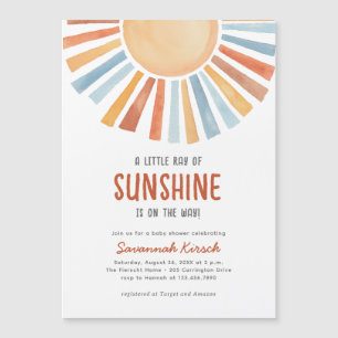 Boho Sunshine Gender Neutral Baby Shower Magnetic Invitation