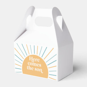 Boho Sunshine Here Comes the Son Baby Shower Favor Box