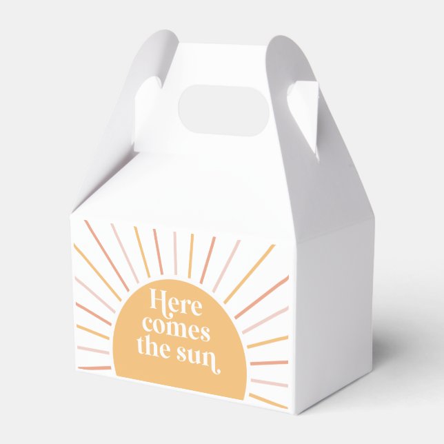 Boho Sunshine Here Comes the Sun Favour Box (Front Side)