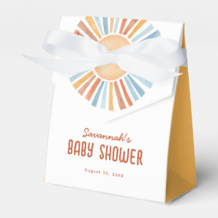 Boho Sunshine Neutral Baby Shower Favor Box
