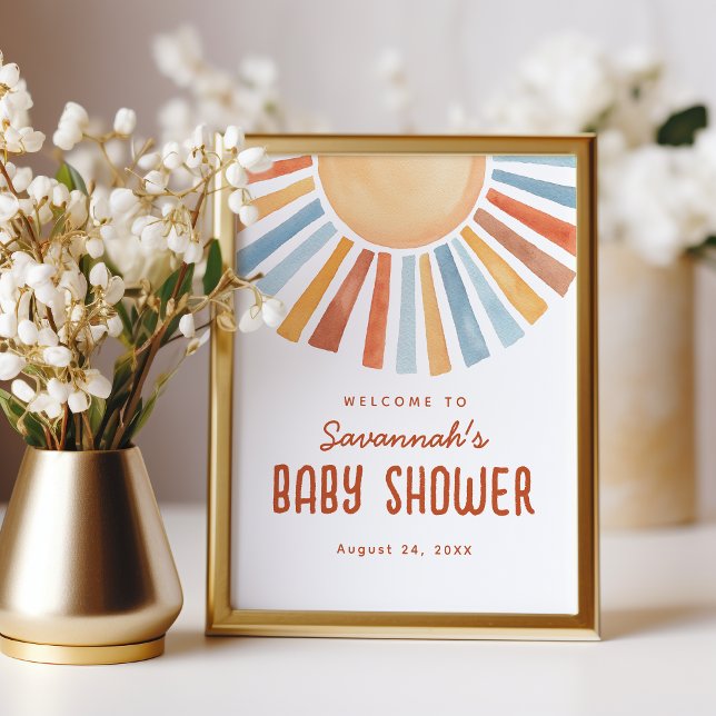 Boho Sunshine Neutral Baby Shower Welcome Sign (Creator Uploaded)