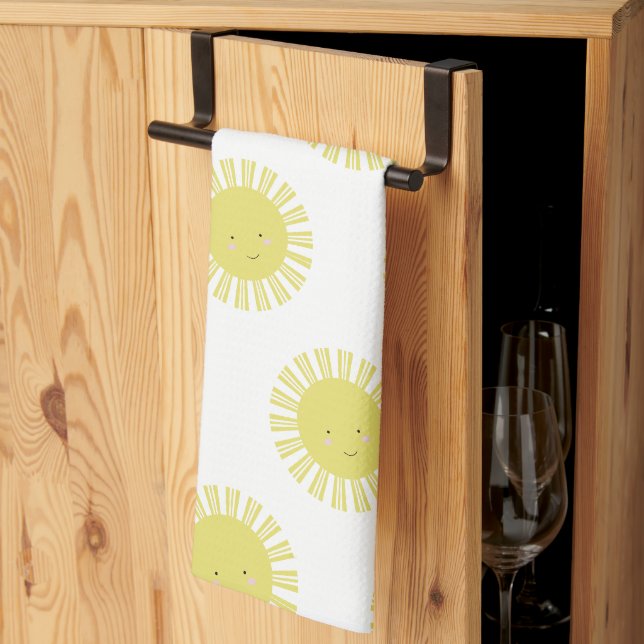 Boho Sunshine Pattern Kitchen Towel (Thirds Fold)