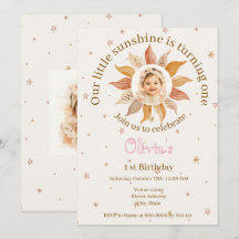 Boho Sunshine Photo First Birthday Girl