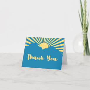 Boho Sunshine, Retro Here Comes the Sun Thank You Card