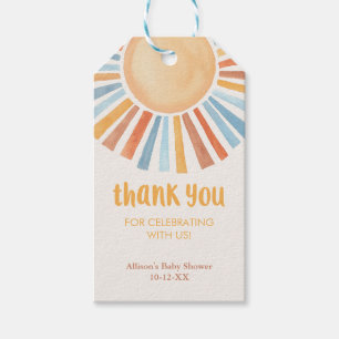 Boho sunshine sun baby shower favour tags