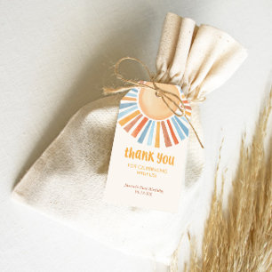 Boho sunshine sun birthday party favour tags