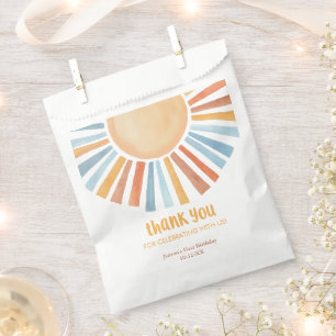 Boho sunshine sun birthday party favour tags bag
