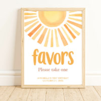Boho sunshine sun birthday party favours sign