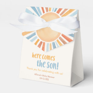 Boho sunshine sun boy baby shower  favor box