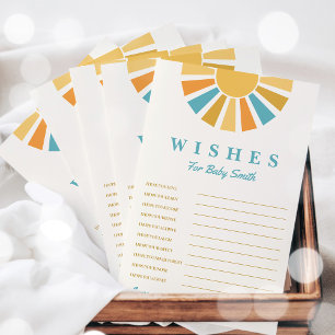 Boho Sunshine Wishes For Baby Baby Shower Game