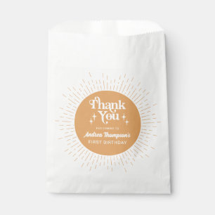 Boho Sunshine Yellow First Birthday Thank You Favour Bag