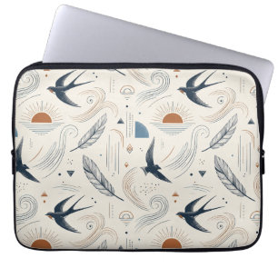 Boho Swallow & Sun Laptop Sleeve
