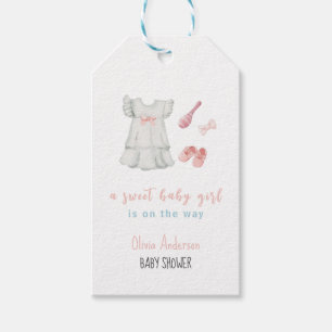 Boho Sweet Vintage Girl Outfit Baby Shower  Gift Tags