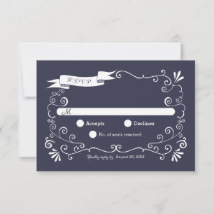 Boho Swirls (Couleur modifiable) Mariage RSVP