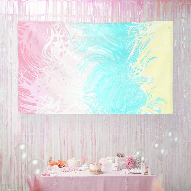Boho Swirly Groovy Abstract Genderflux Pride Flag Banner (Party)
