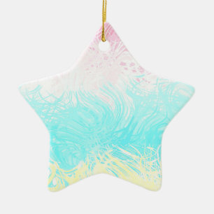 Boho Swirly Groovy Abstract Genderflux Pride Flag Ceramic Ornament
