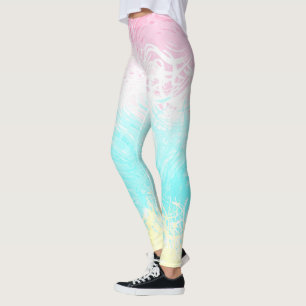Boho Swirly Groovy Abstract Genderflux Pride Flag Leggings