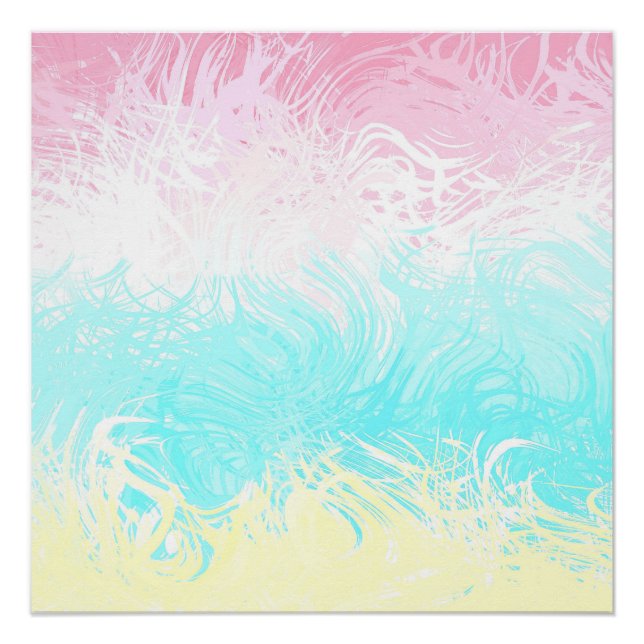 Boho Swirly Groovy Abstract Genderflux Pride Flag Poster (Front)