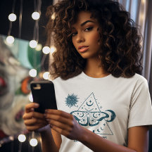 Boho T-shirt with butterfly and lunar phrases