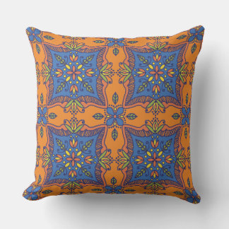Boho Talavera Tile Outdoor Pillow