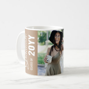 Boho Tan Modern Classic Photo Graduation Party Coffee Mug